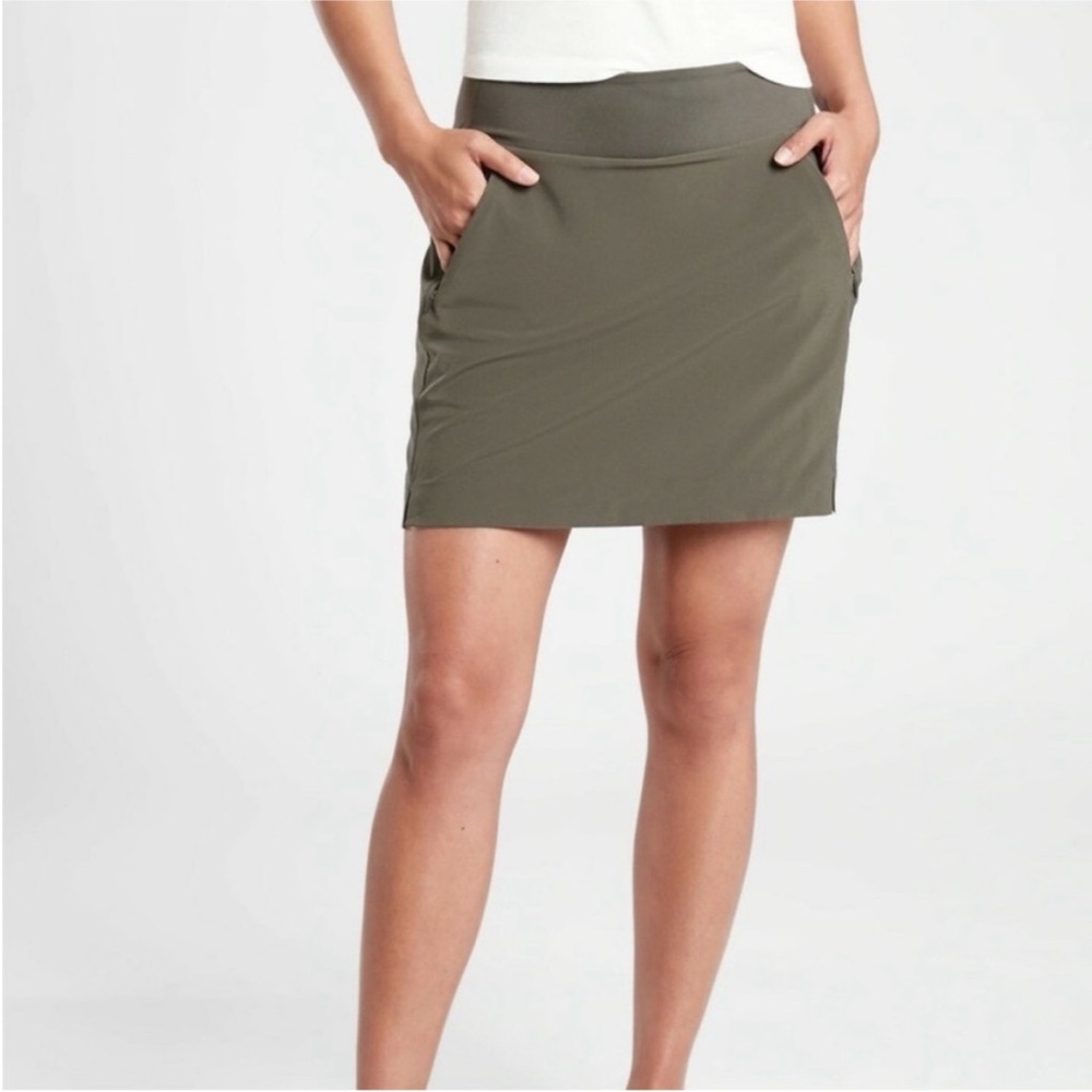 Athleta Soho Olive Green Skort Skirt 4